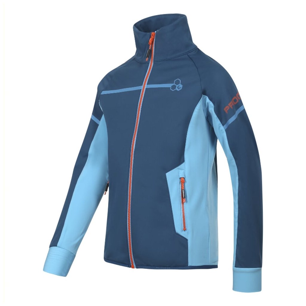 Progress Coolio JKT Kinder-Softshell-Jacke Petrolblau/Hellblau