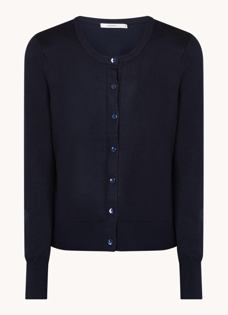 Cardigan estivo a girocollo in maglia fine