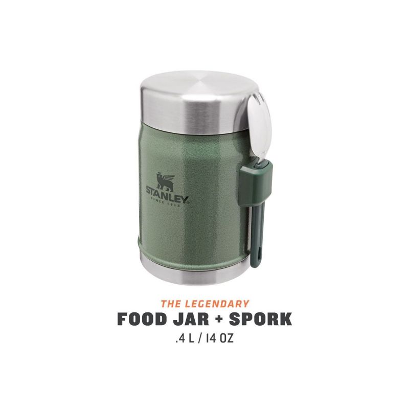 Stanley Food Jar, Classic Legendary Food Jar + Spork 14oz \/ 400ml Hammertone Green