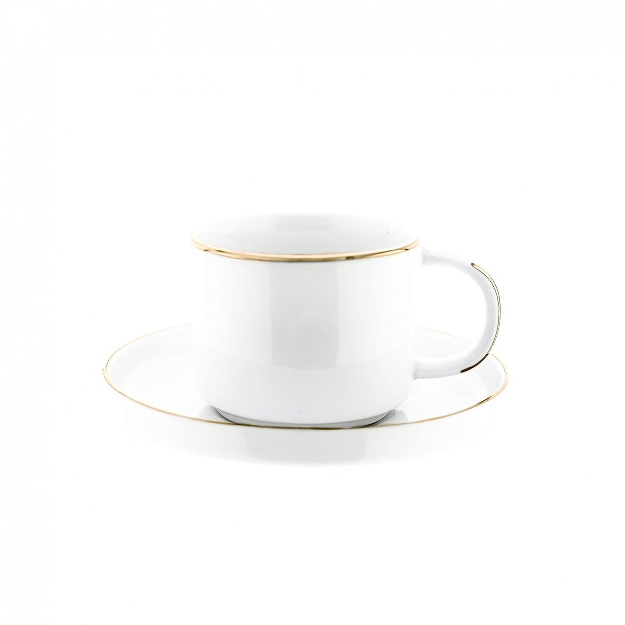 Almina Mokka-Tassen-Set - 12 Teiliges Set weiß - Espressotasse 100 ml Glatt