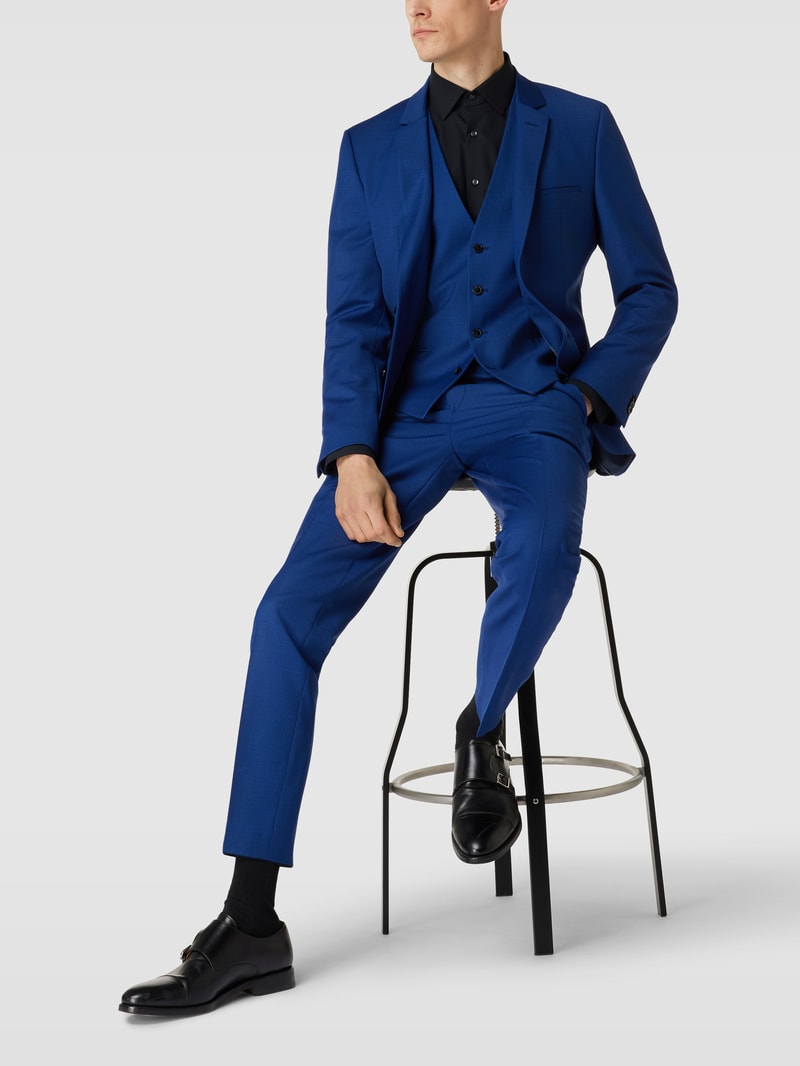 Regular Fit Anzugweste mit Paspeltaschen Modell 'Vin' in royalblau