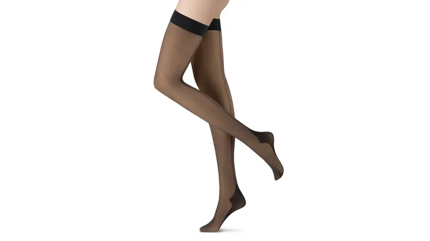 OROBLU Damen Halterlose Strümpfe Riga Up Fashion 20 DEN Black
