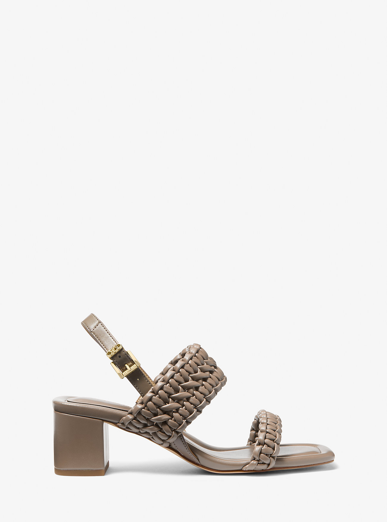 Audrina vevd blokkhæl-sandal - BIRCH