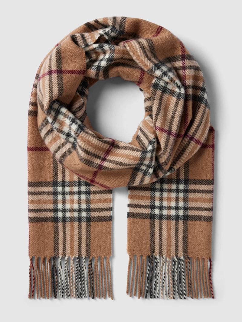 Schal mit Tartan-Karo in camel