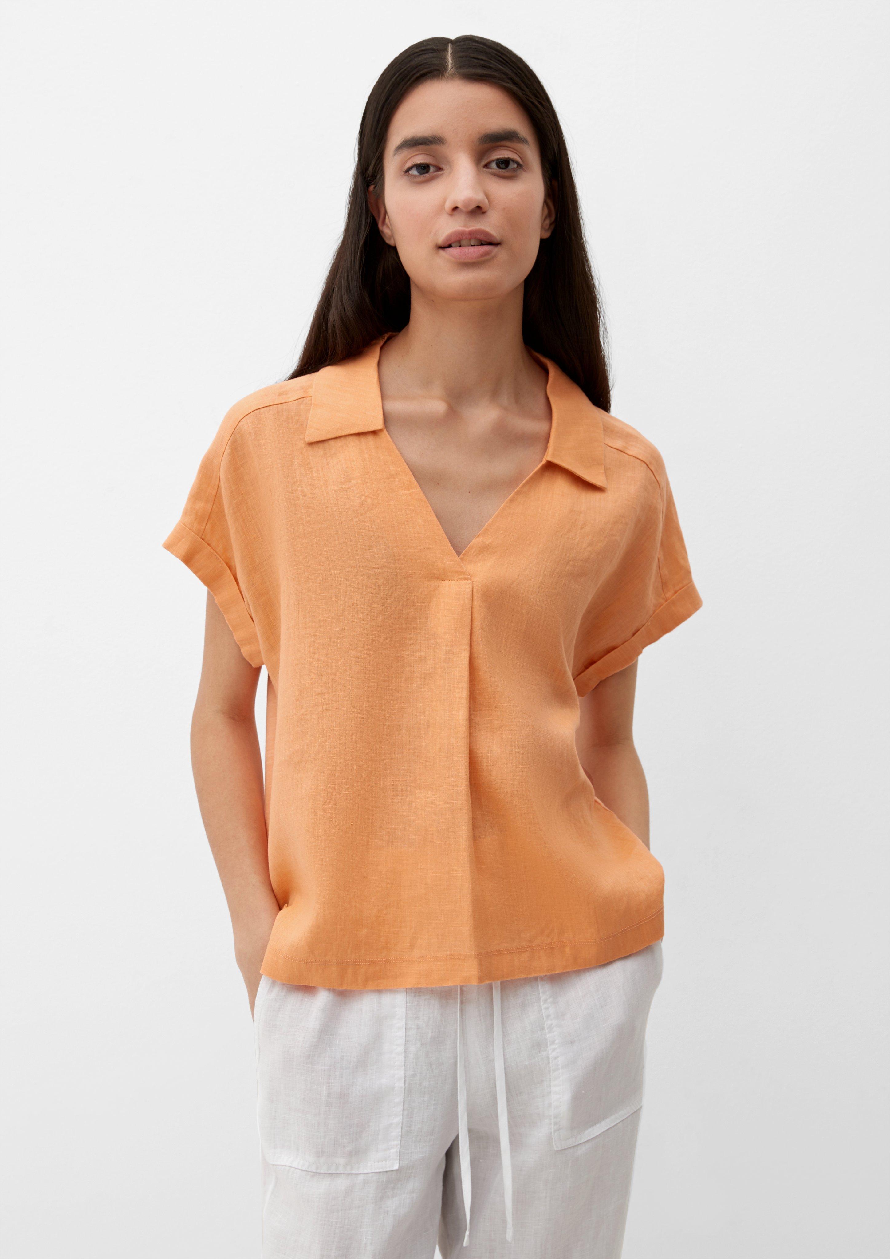 Blusenshirt mit Leinen-Front  2132144-2115