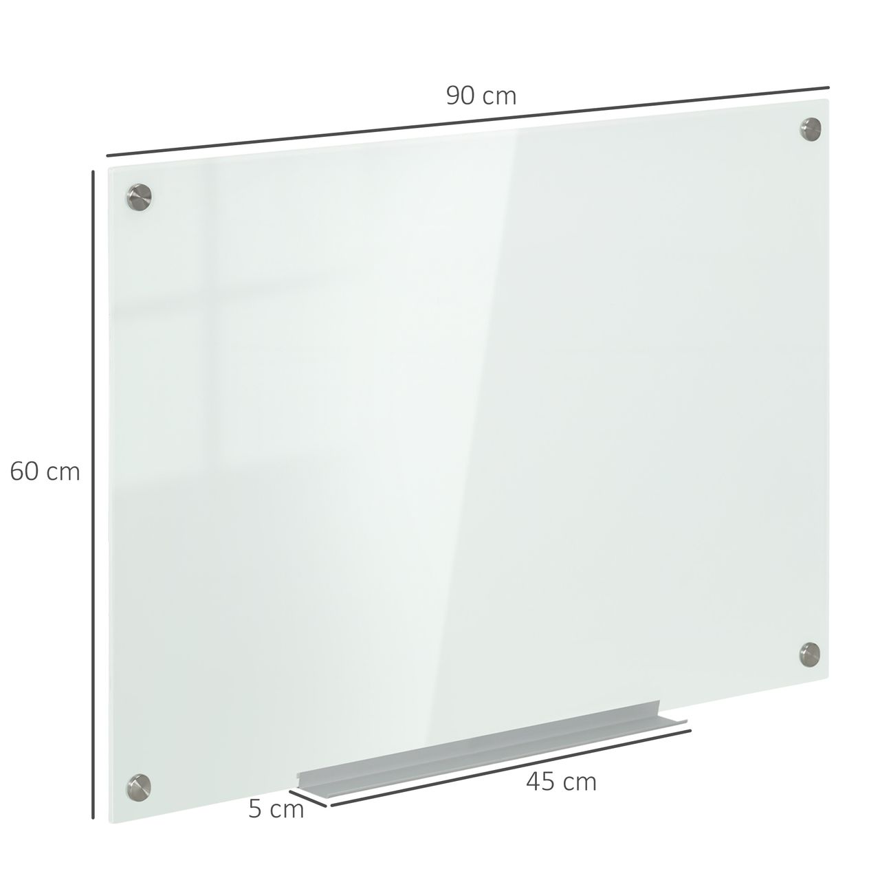 Vinsetto Whiteboard Magnetisch Magnettafel mit 4 Markern 10 Magnet abwischbar