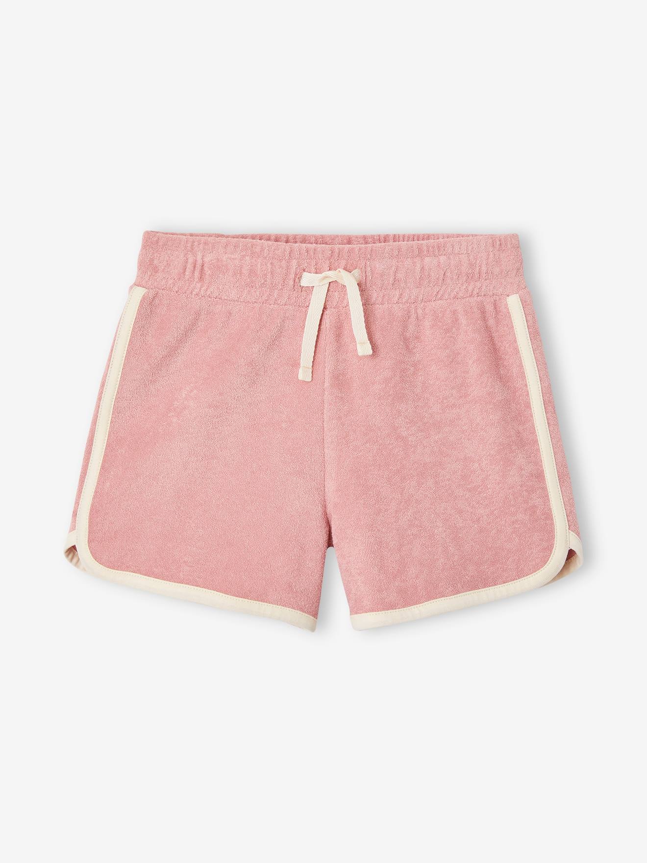 Vertbaudet Mädchen-Set: T-Shirt & Frottee-Shorts Oeko-Tex - pulver lila