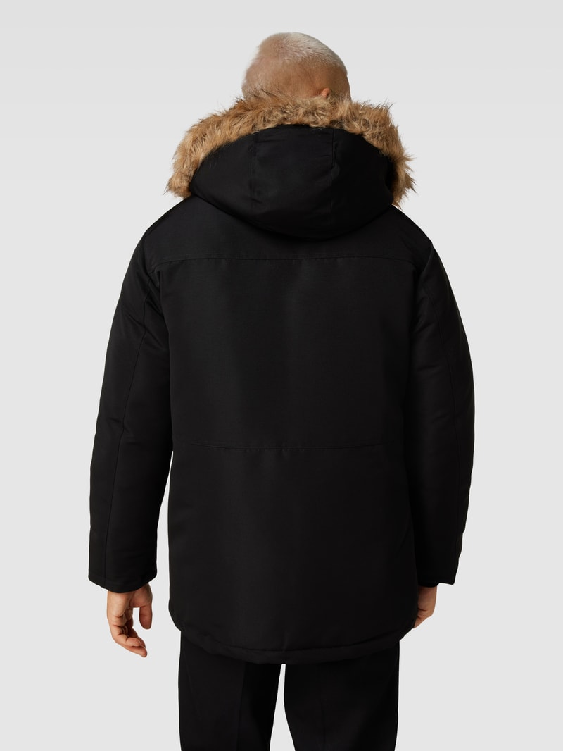 Parka mit Kunstfellbesatz Modell 'EWING' in schwarz