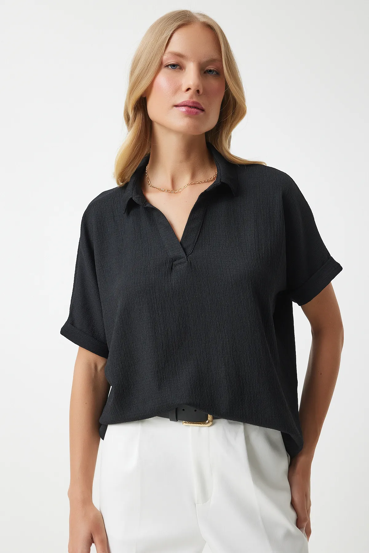 Happiness İstanbul  Bluse - Schwarz - Regular Fit