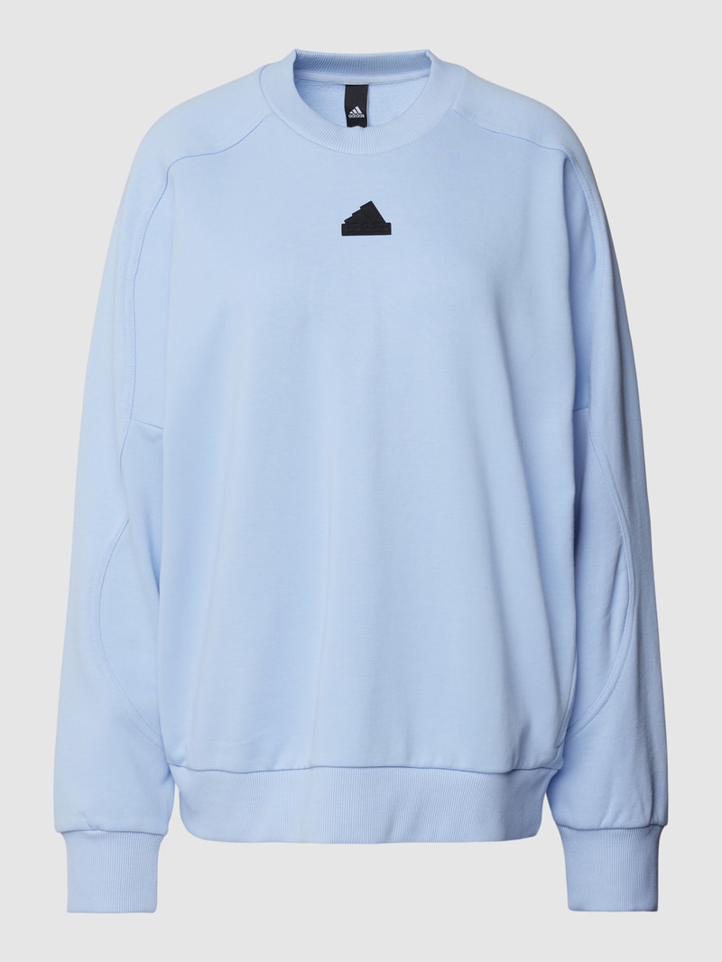 Sweatshirt mit Label-Detail in hellblau