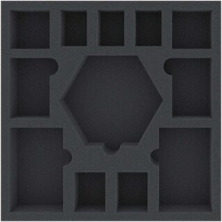 Feldherr 247 mm x 247 mm x 40 mm Schaumstoffeinlage mit 12 Fächern für Brettspiele