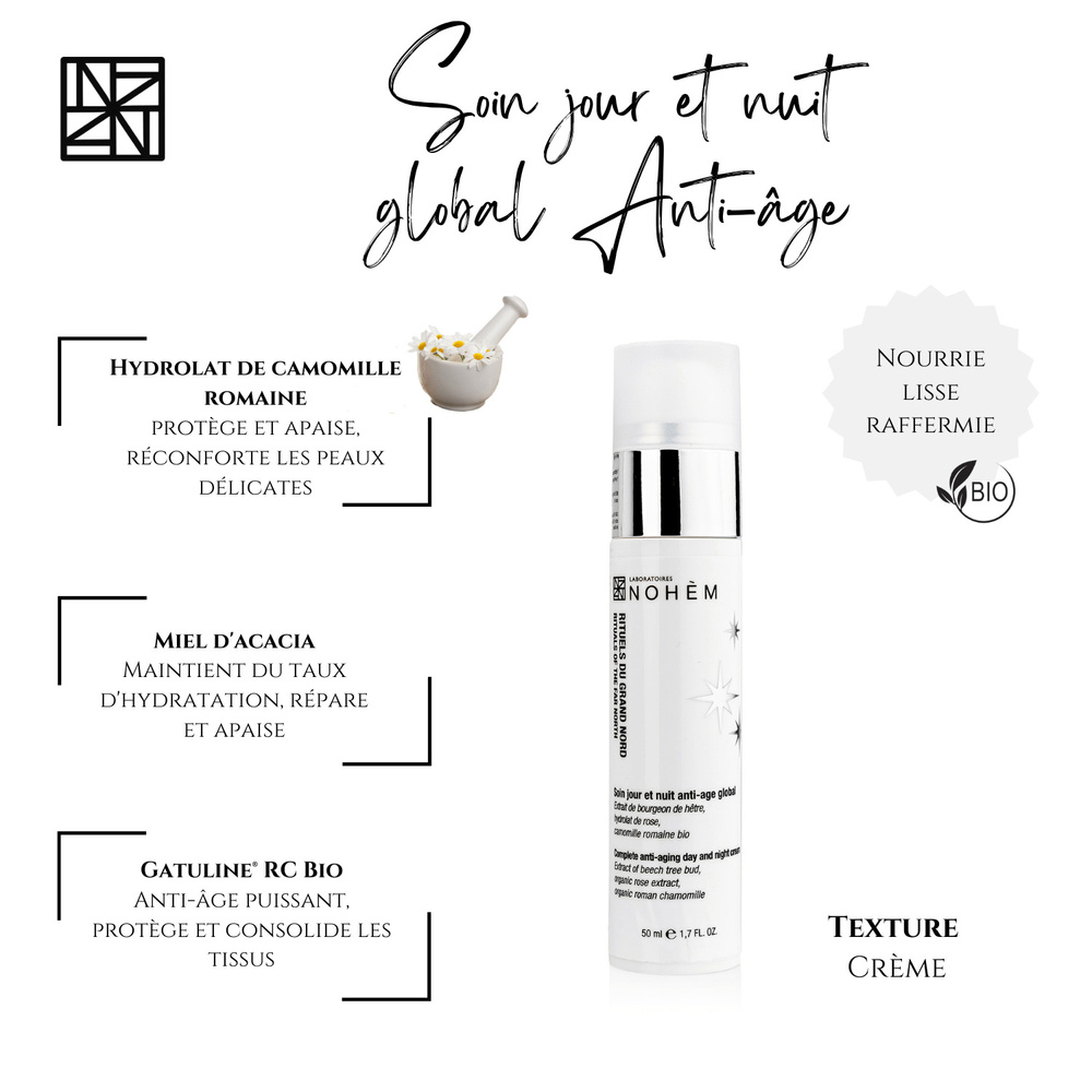 nohèm Soin jour et nuit global visage et cou soin anti-âge visage