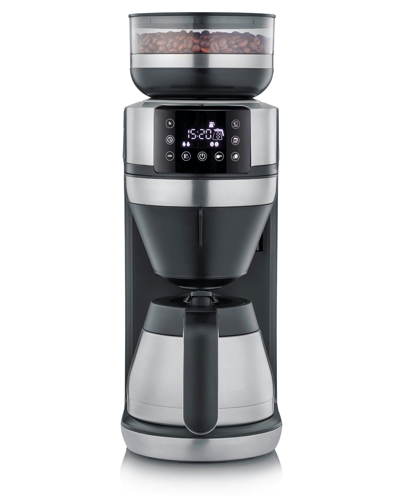 Severin Filterkaffeemaschine KA 4851 FILKA, Goldton-Filter, Edelstahl-Thermoskanne, Warmhaltefunktion, LED-Touch-Display