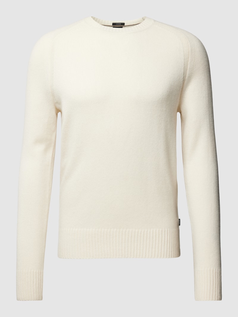 Kaschmirpullover mit Rundhalsausschnitt Modell 'Maglio' in offwhite