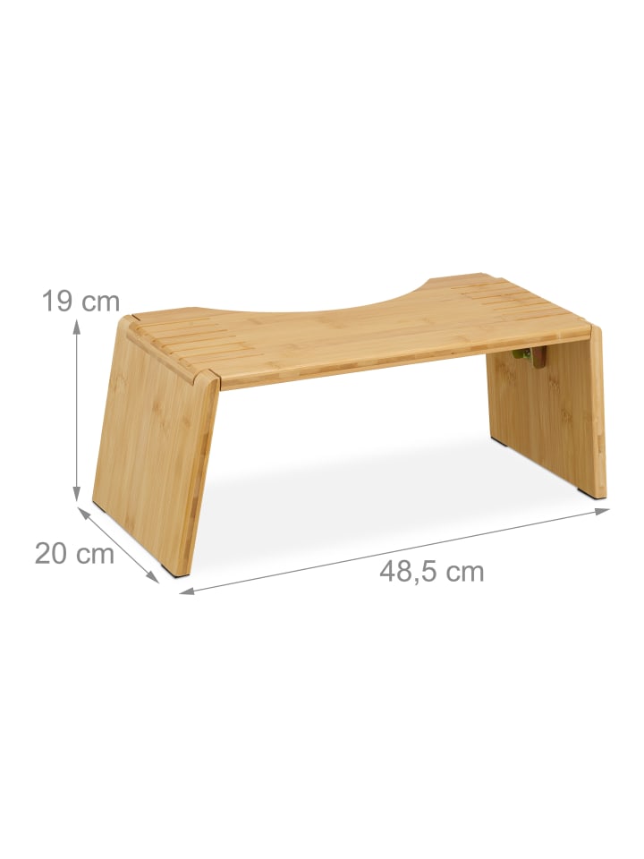 relaxdays Toilettenhocker in Natur - (B)48,5 x (H)19 x (T)20 cm günstig kaufen onesize