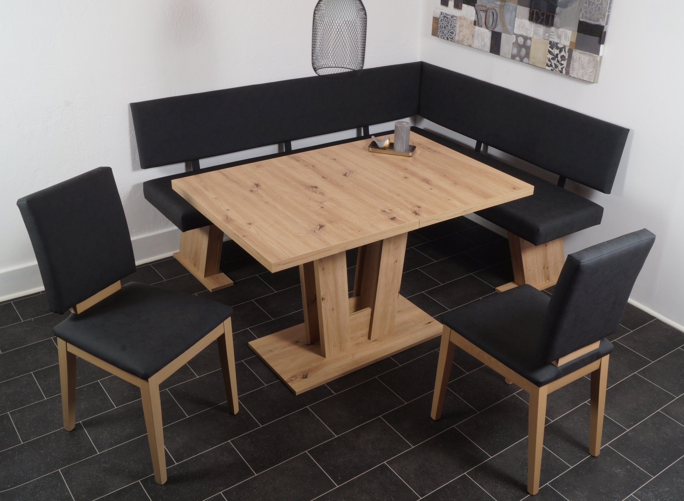 Stolebaenk Eckbankgruppe Varese MAVEAR, (1x Eckbank, 1x Tisch, 2x Stuhl), Sitz und Rücken Bezüge frei von allergisierenden Farbstoffen
