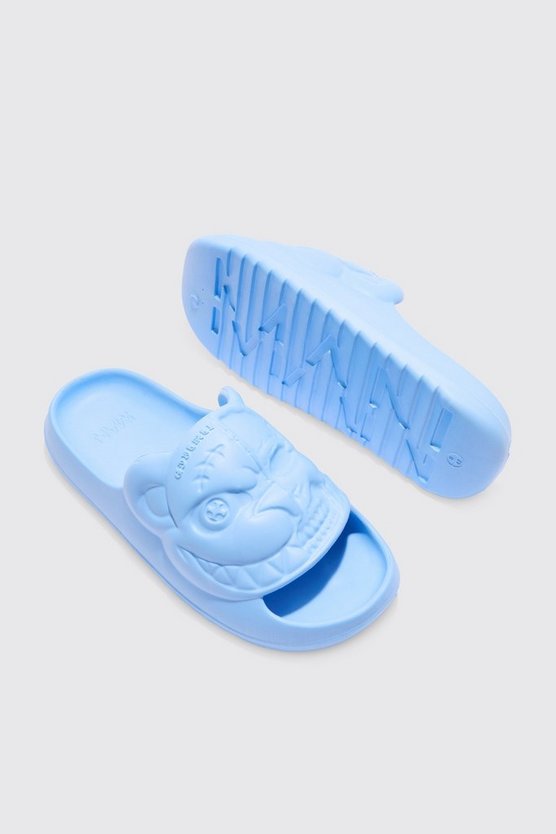 Perforierte Slides mit Evil Teddy Print