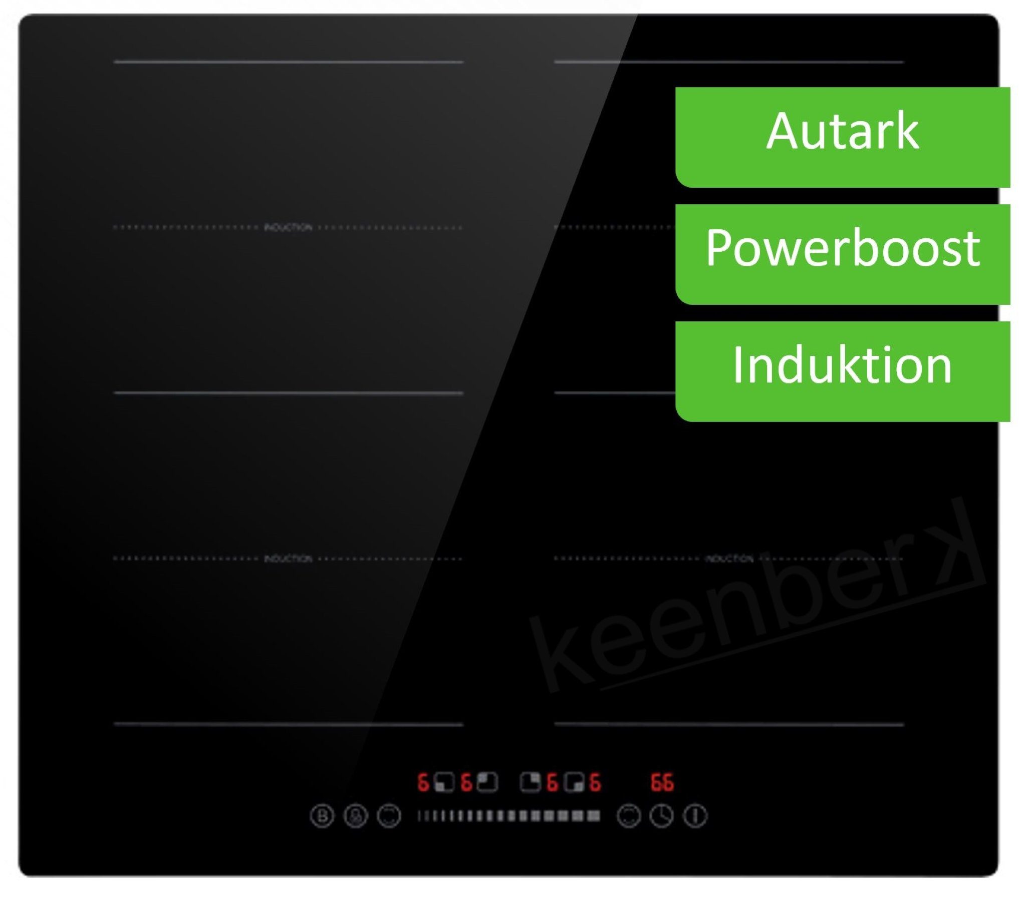 BOSCH Backofen-Set Backofen Teleskopauszug mit PKM Induktionskochfeld schwarz autark 60cm, mit 1-fach Teilauszug