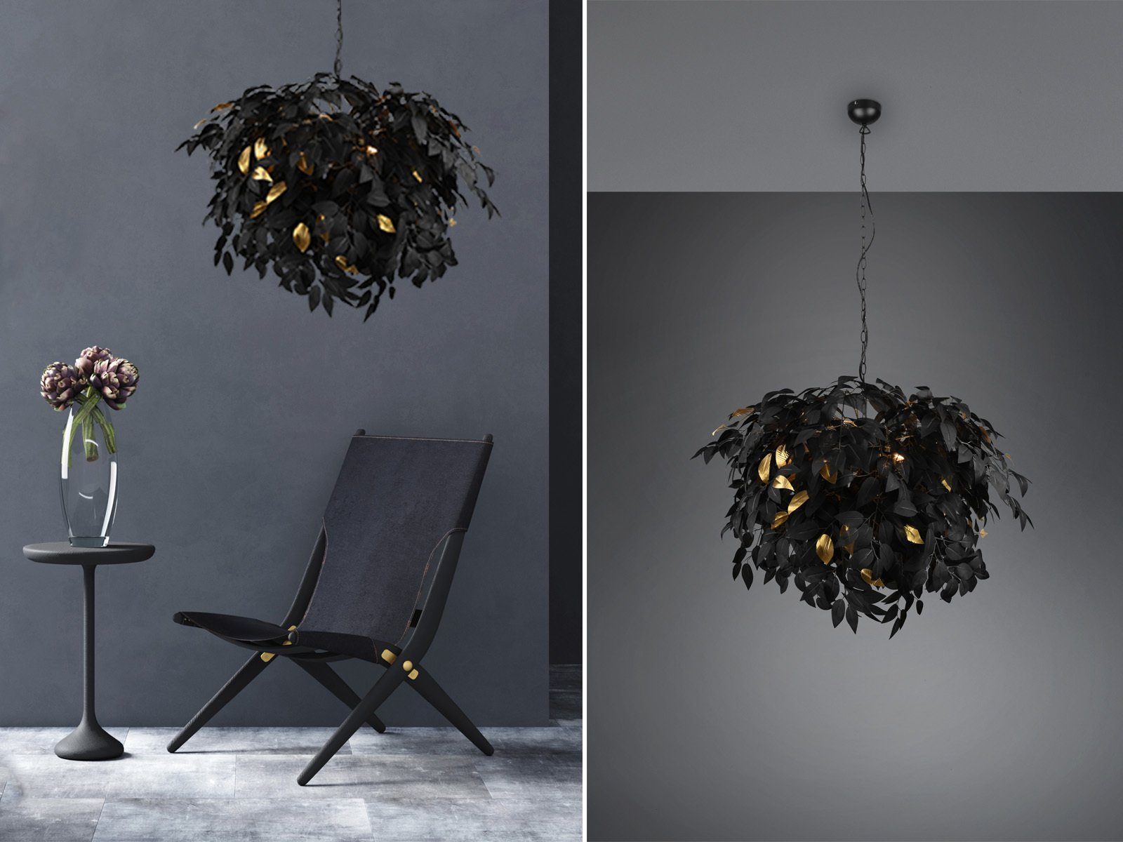 meineWunschleuchte LED Pendelleuchte, Dimmfunktion, LED wechselbar, Warmweiß, groß-e ausgefallene Designer-lampen für Esstisch & Galerie, Ø70cm