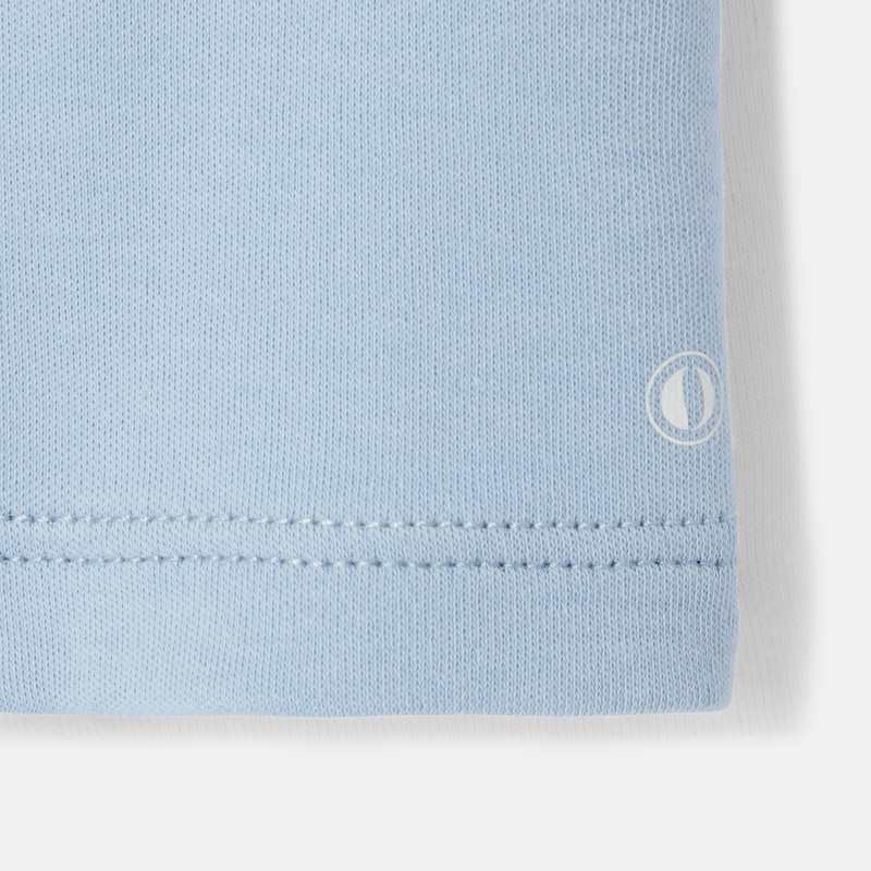 T-shirt col polo à manches courtes en coton bio bleu naissance Absorba