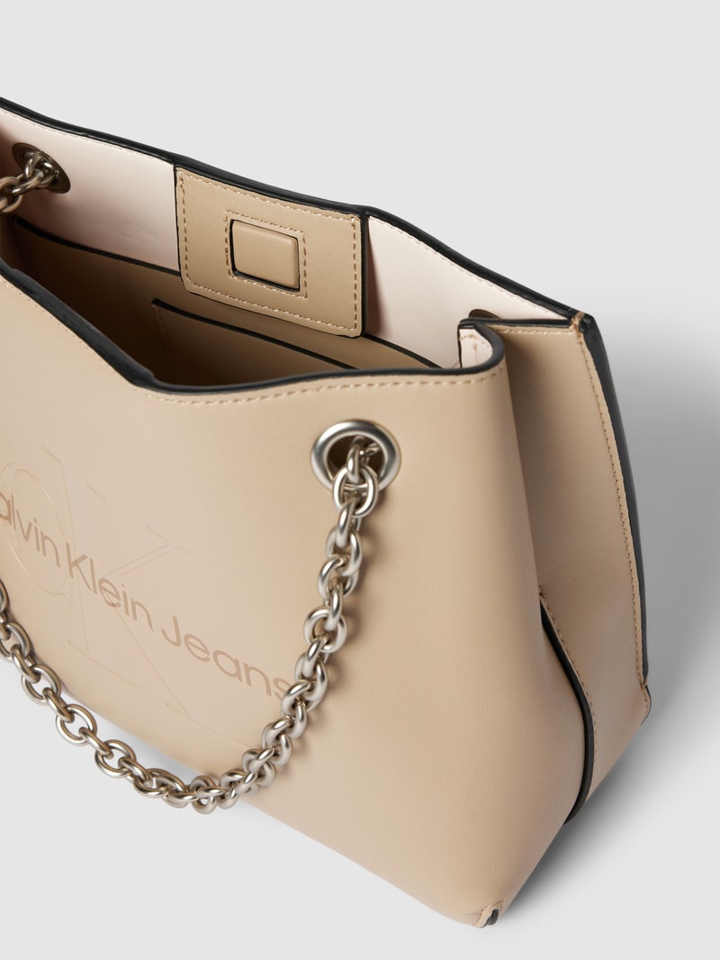 Handtasche in Leder-Optik in sand