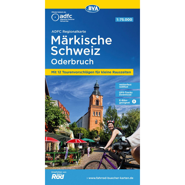 ADFC-REGIONALKARTE MÄRKISCHE SCHWEIZ ODERBRUCH,1:75.000 - Fahrradkarte