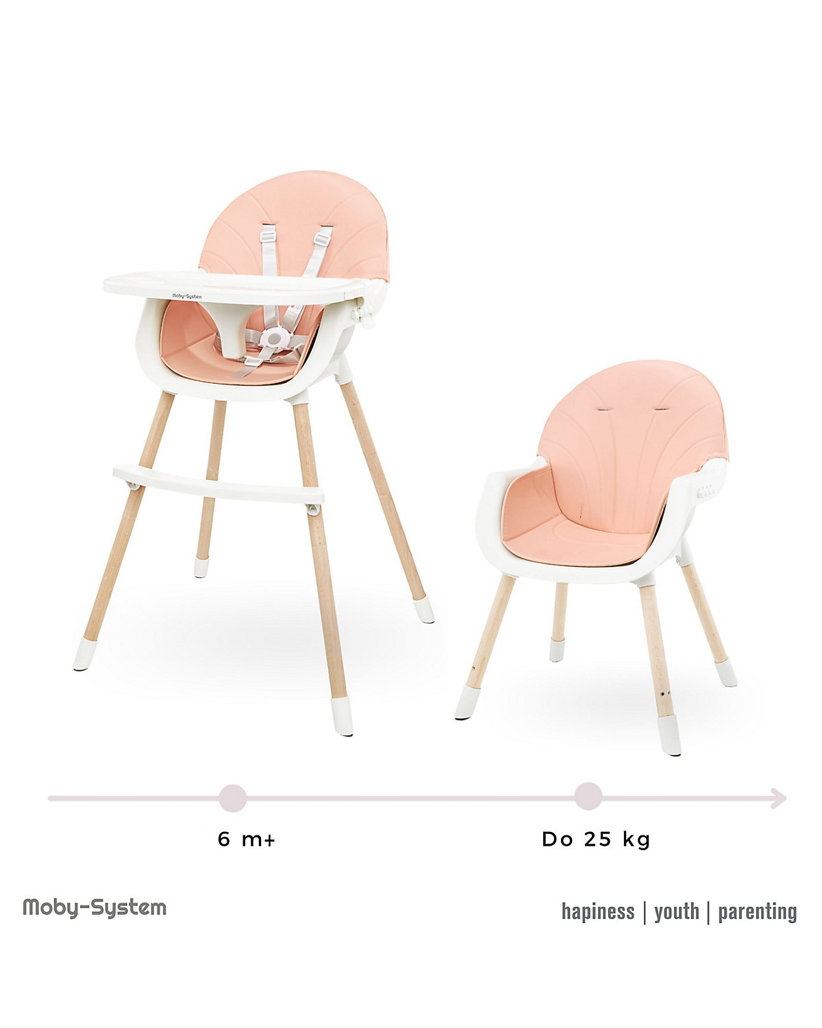 Kinder Hochstuhl Amelia, 3in1-Stuhl für Kinder