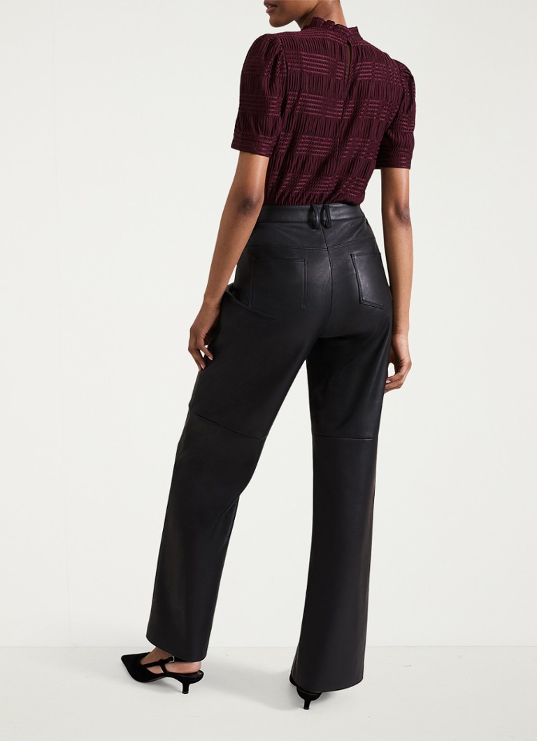 Pantaloni largi cu talie înaltă Phase Eight Melissa din piele ecologică