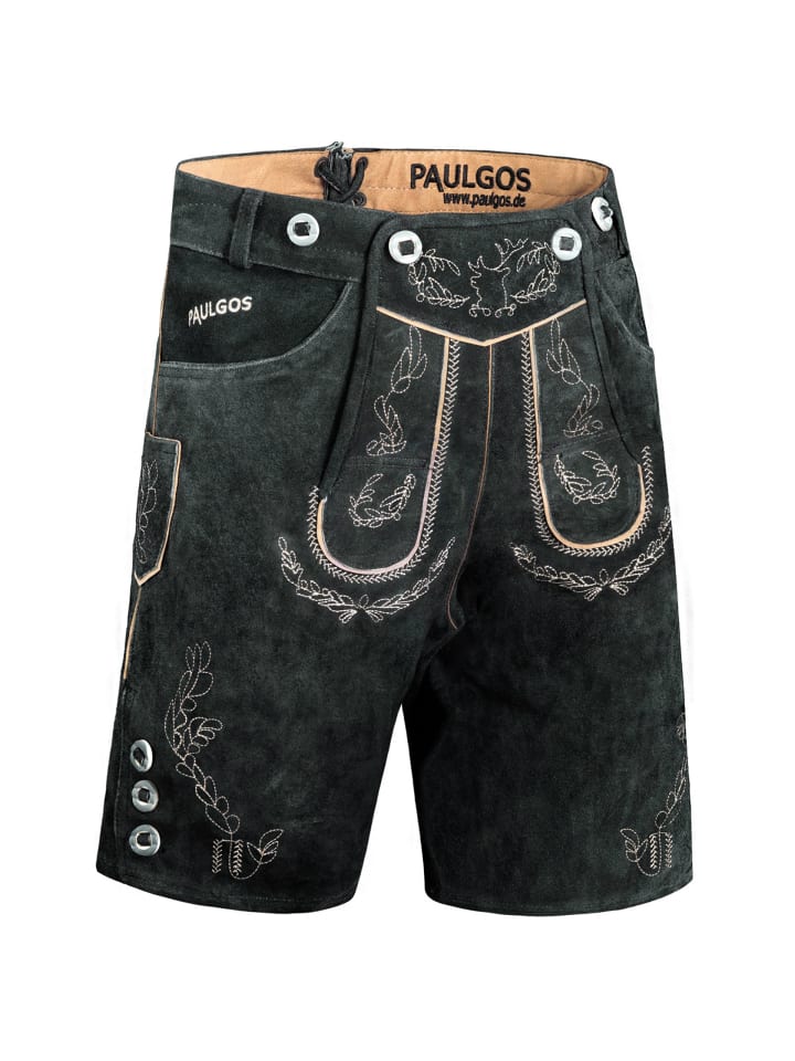 PAULGOS Lederhose Kurz Echtleder HK1 in Grau günstig kaufen