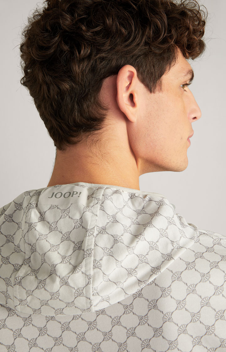 Loungewear Sweatjacke in Offwhite/Grau gemustert