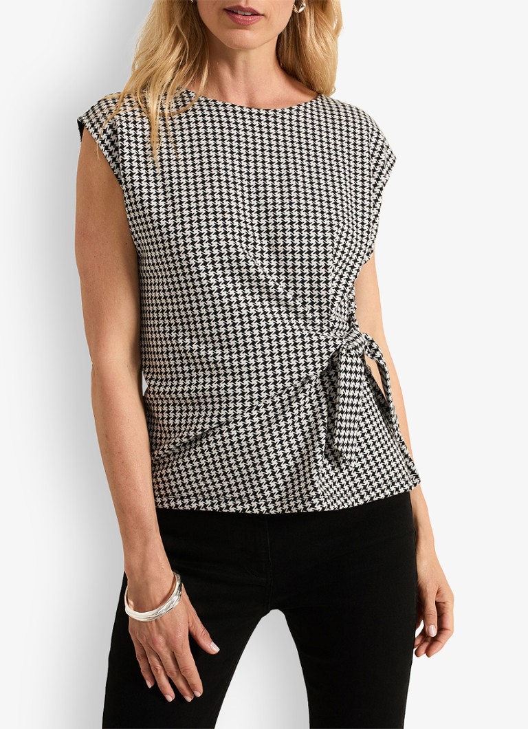 Phase Eight Halsey top with houndstooth design and bow detail