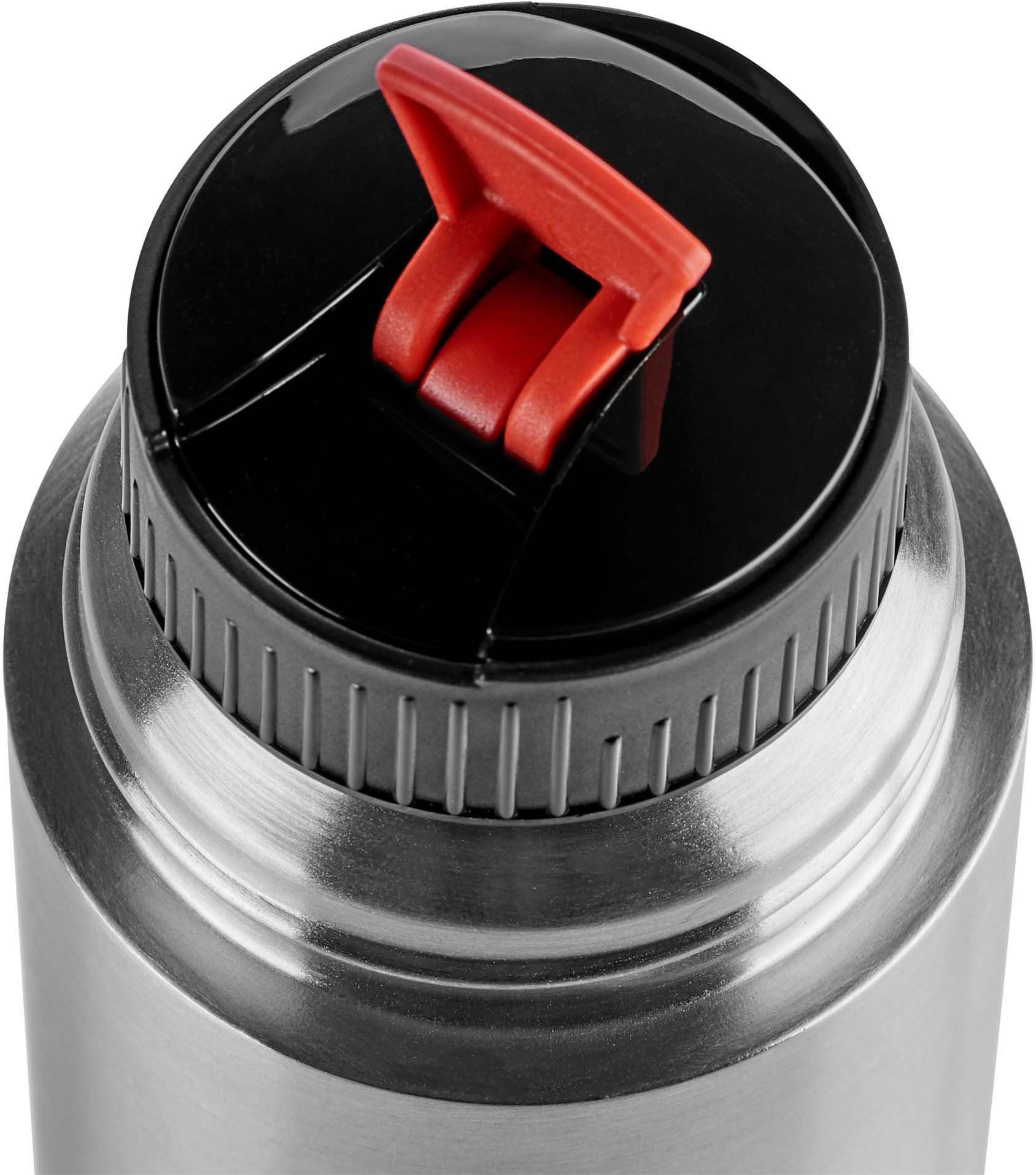 Emsa Isolierflasche Mobilty, Edelstahl schwarz, SAFE LOC-Verschluss, 100% dicht, 12h heiß/24h kalt