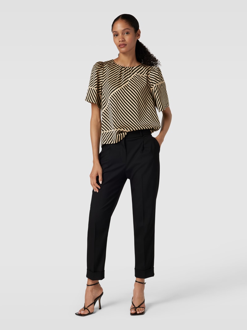 Bluse mit Allover-Muster Modell 'Florina' in schwarz