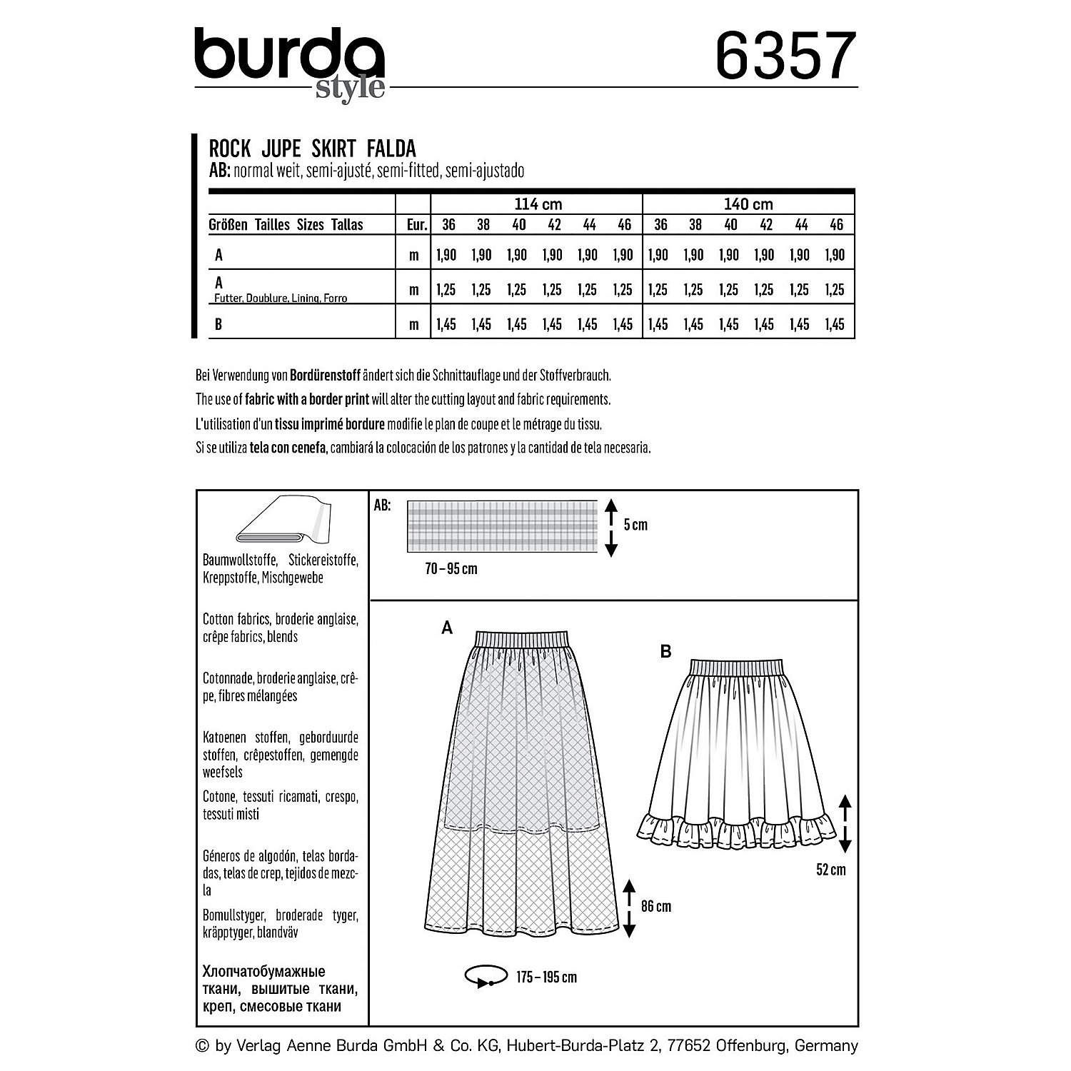 burda Schnitt 6357 
