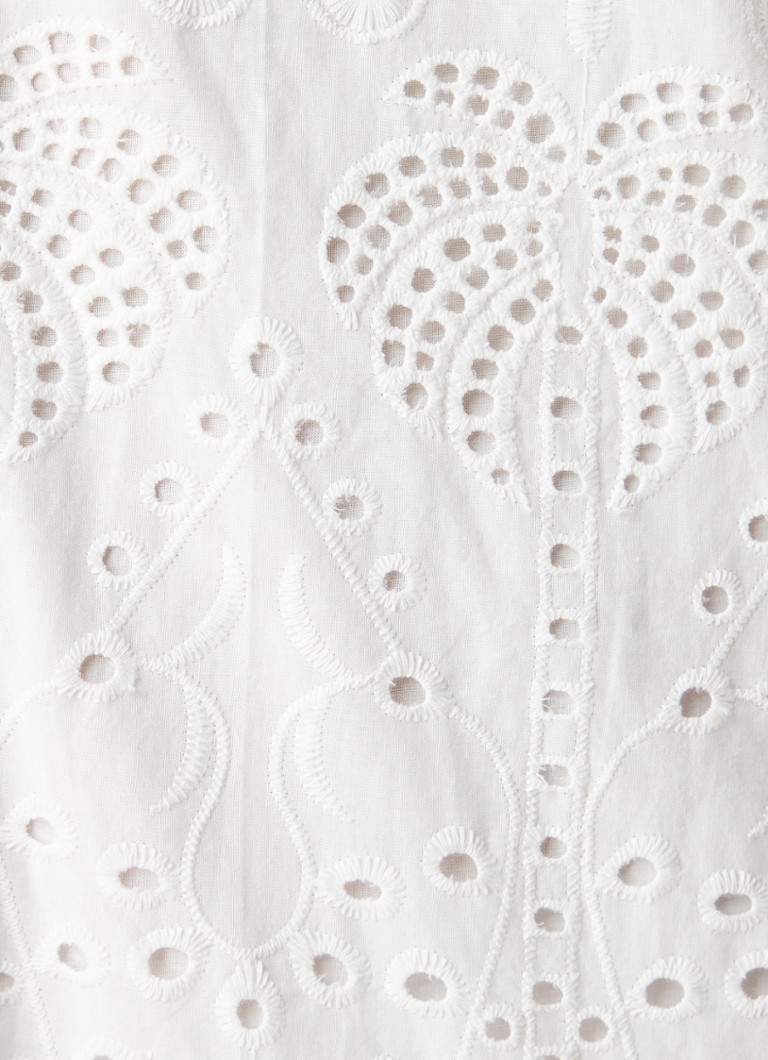 Rochie midi tip cămașă Jenna de la Never Fully Dressed, cu broderie.