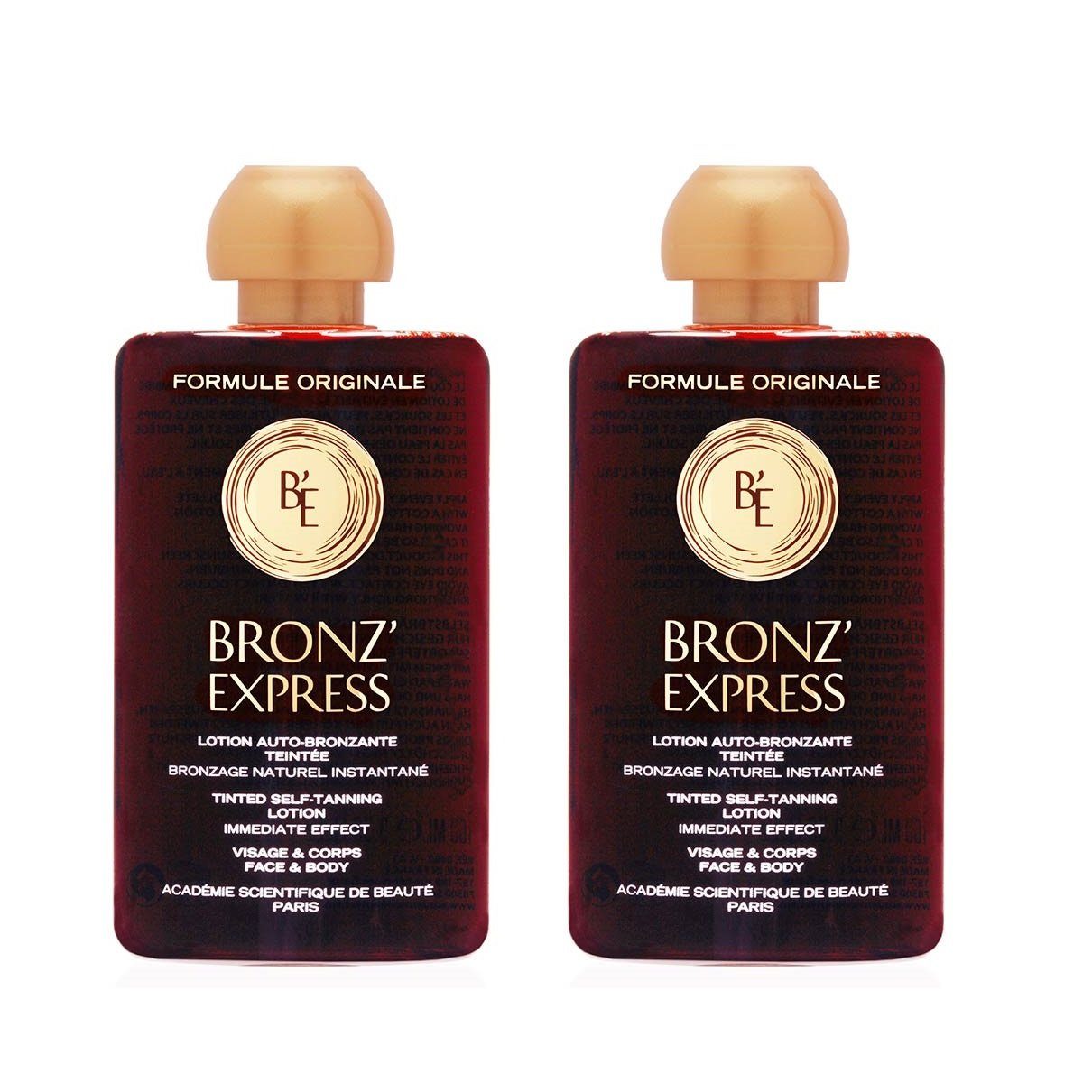 Acadèmie Selbstbräunungslotion 2x Academie Bronz Express Lotion Auto-Bronzante Teintee Selbstbräunung