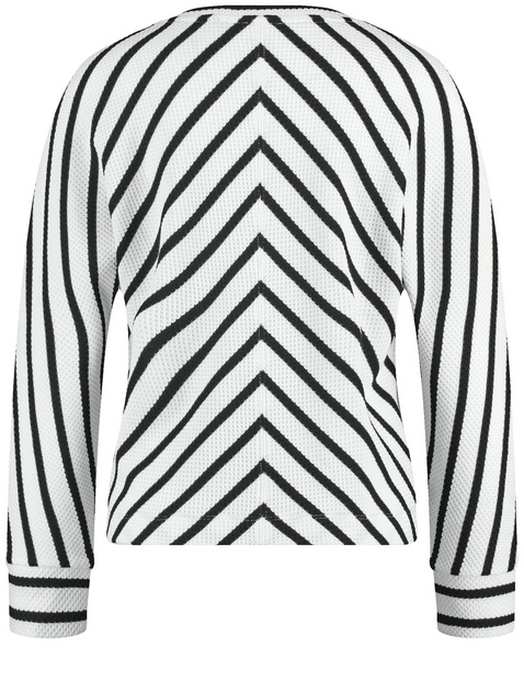 Gestreiftes Langarmshirt mit Fledermausärmeln