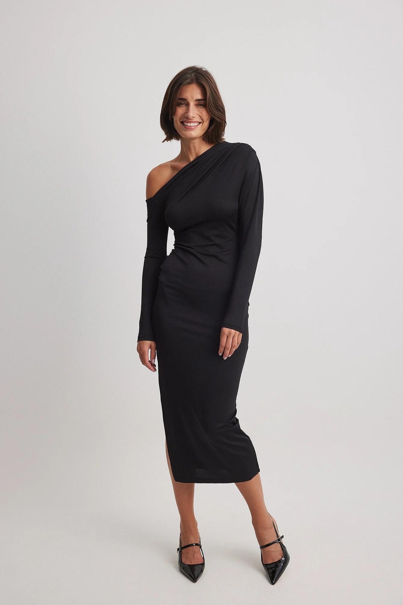 Einschultriges Maxikleid