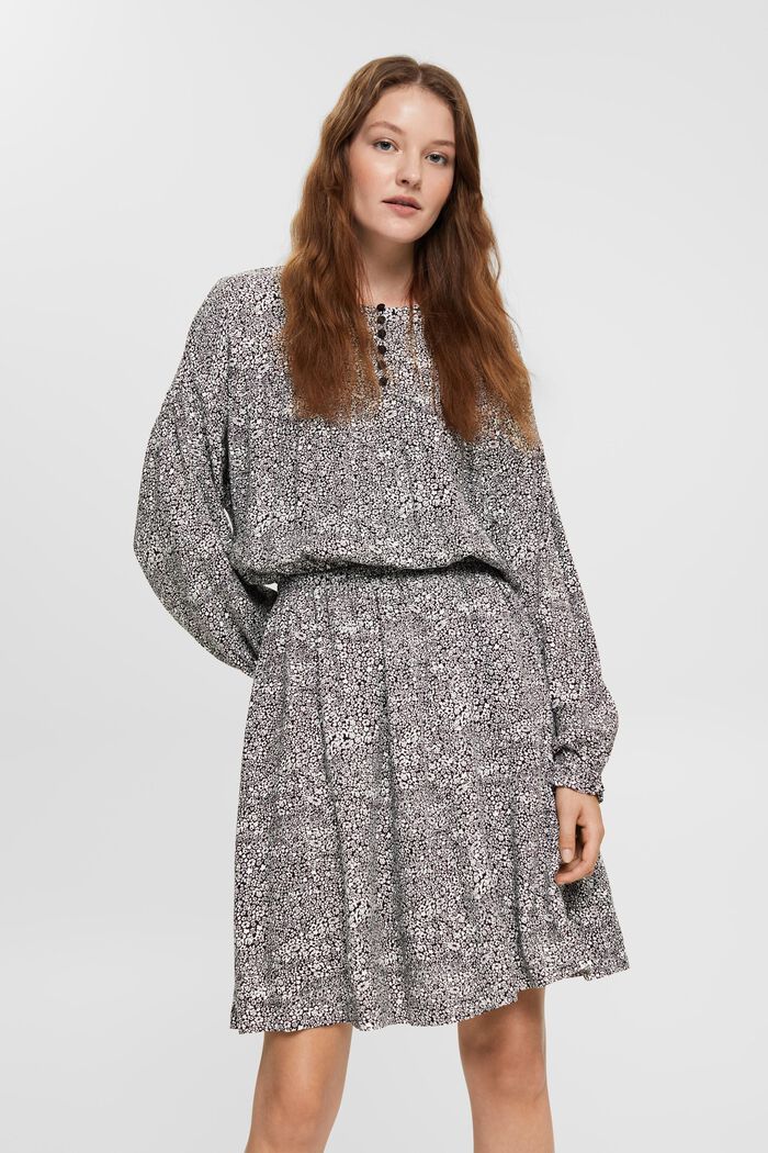 Geblümtes Kleid mit langem Arm, LENZING™ ECOVERO™