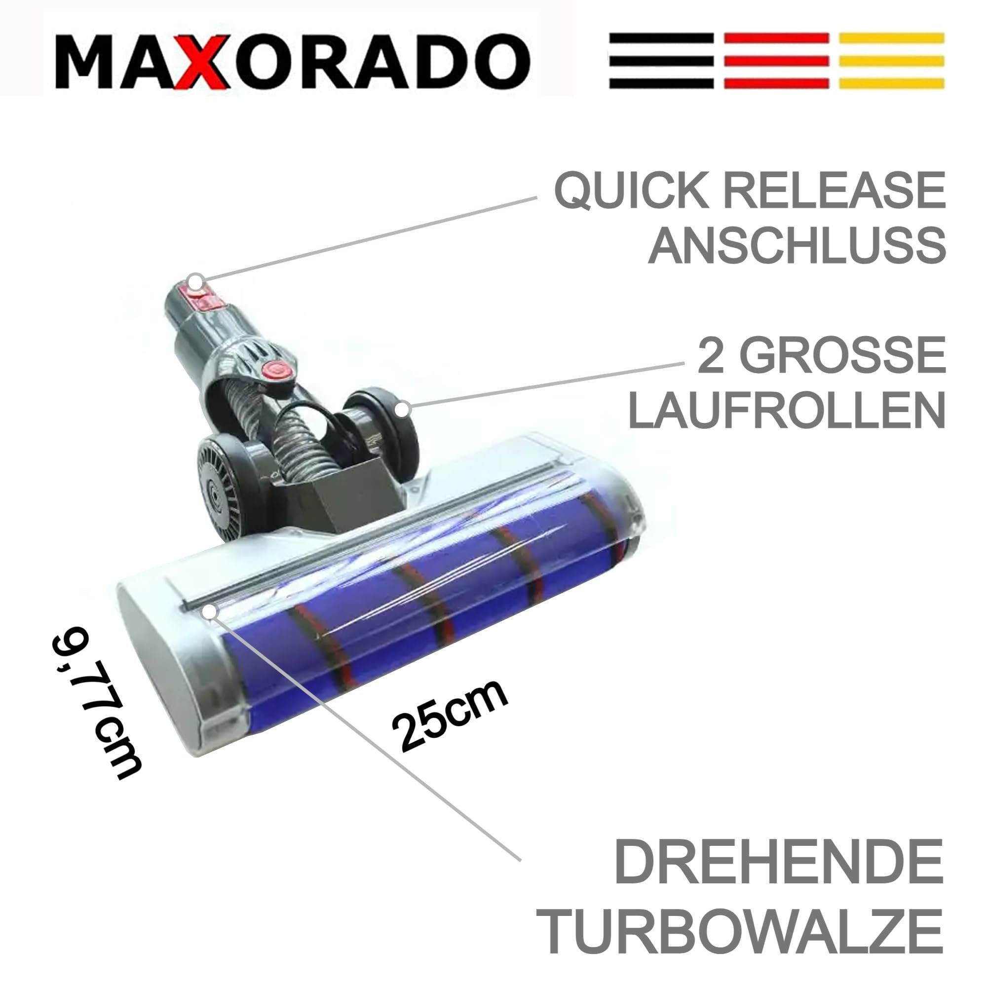 Maxorado Turbodüse Turbobürste Staubsauger Düse Turbodüse für Dyson V7 V8 V10 V11 V15, Zubehör für Dyson Staubsauger V 7 8 10 11 15, (1-tlg., Absolute Animal Detect), Effizient