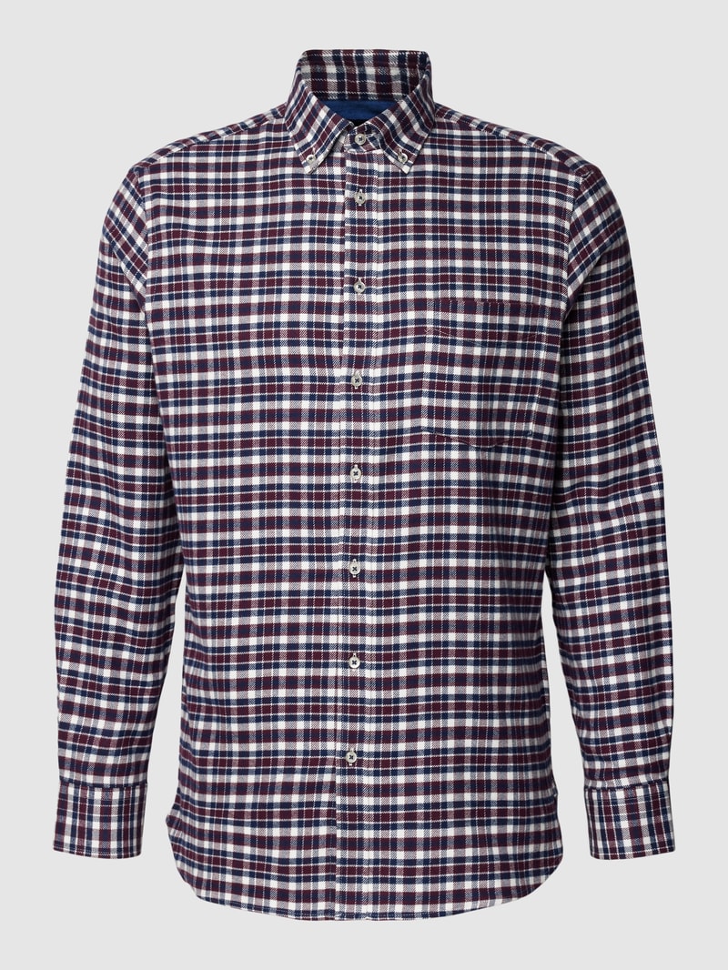 Freizeithemd mit Button-Down-Kragen in bordeaux rot