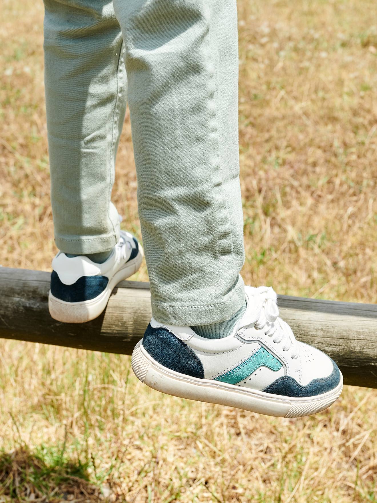 Vertbaudet Jungen Sneakers mit Reißverschluss - weiß