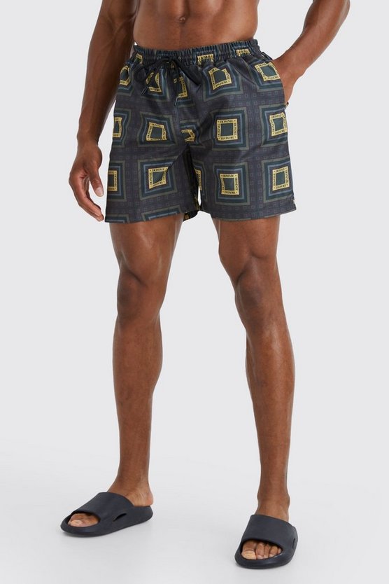 Mittellange Badehose mit Print