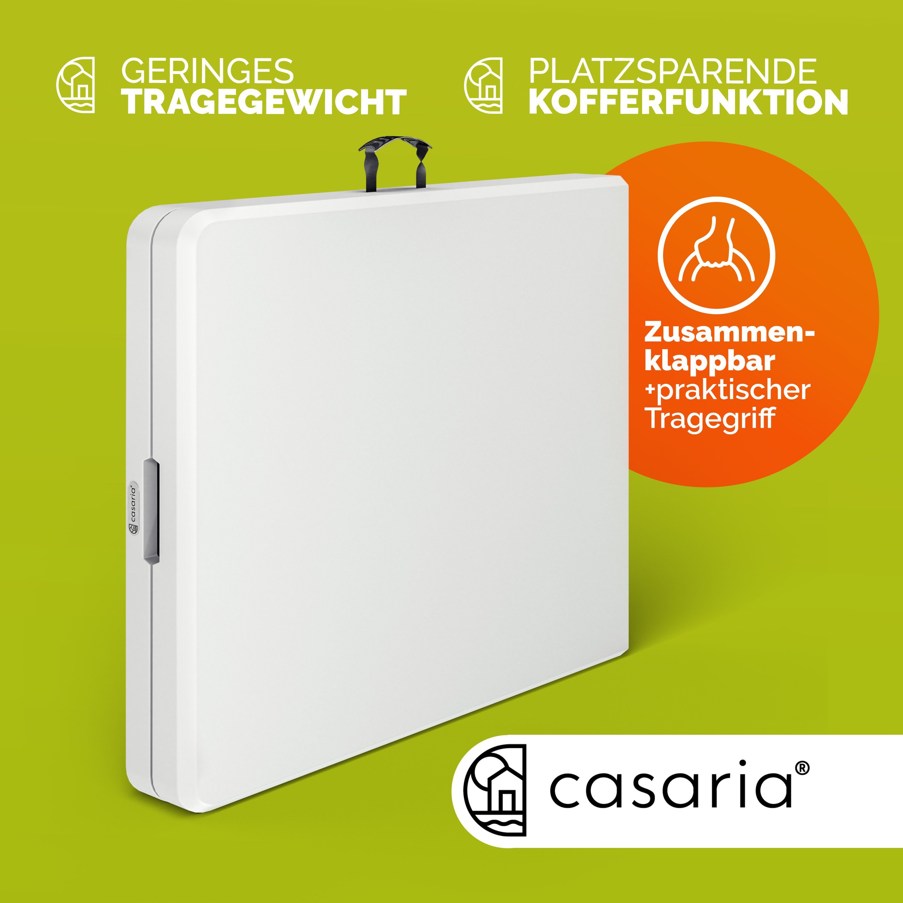 Casaria Klapptisch (2-St), 2x 183x76cm Klappbar Wetterfest Tragbar Garten Camping Balkon Tisch