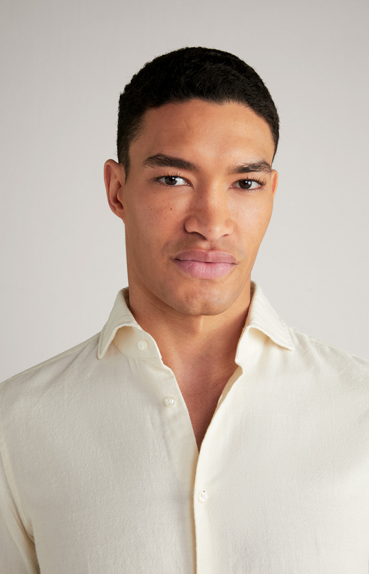 Wollflanell-Hemd Pai in Offwhite
