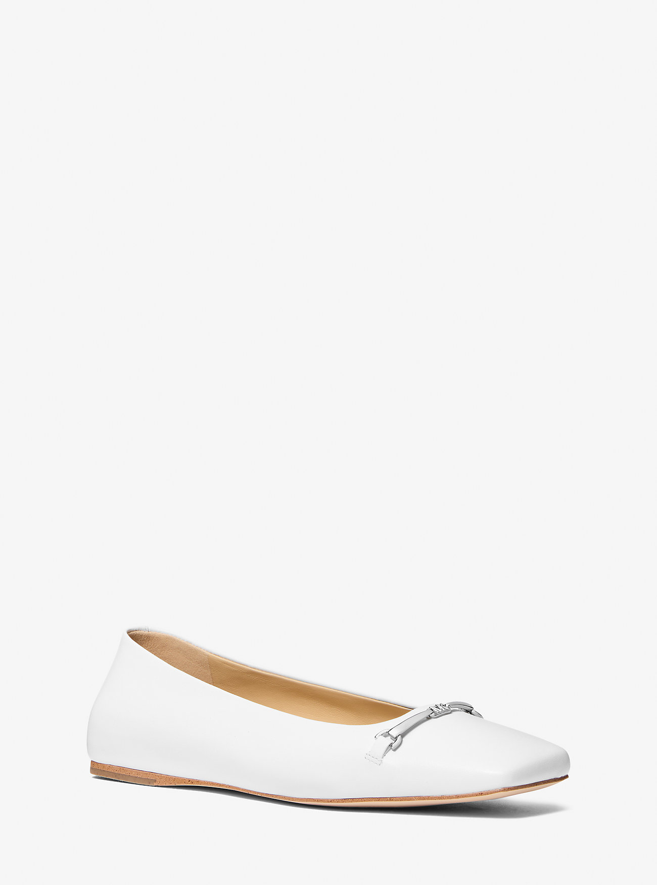 Lena Leather Ballet Flat - OPTIC WHITE