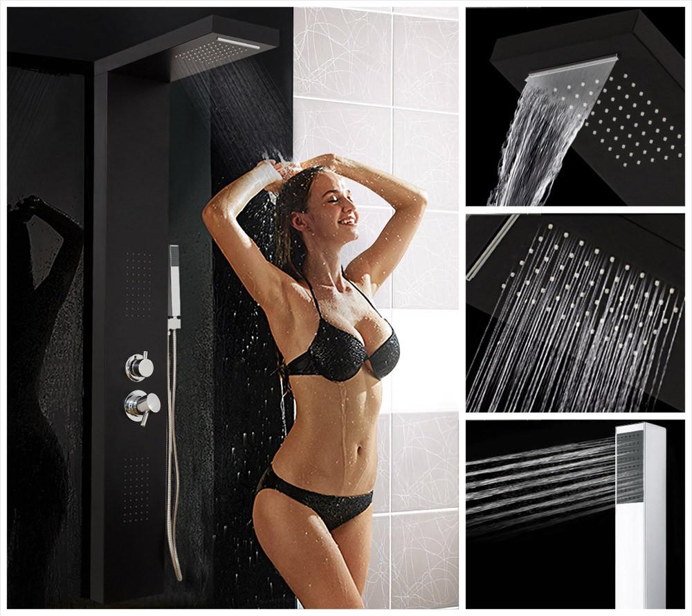 Home Deluxe Duschpaneel CASCATA - black