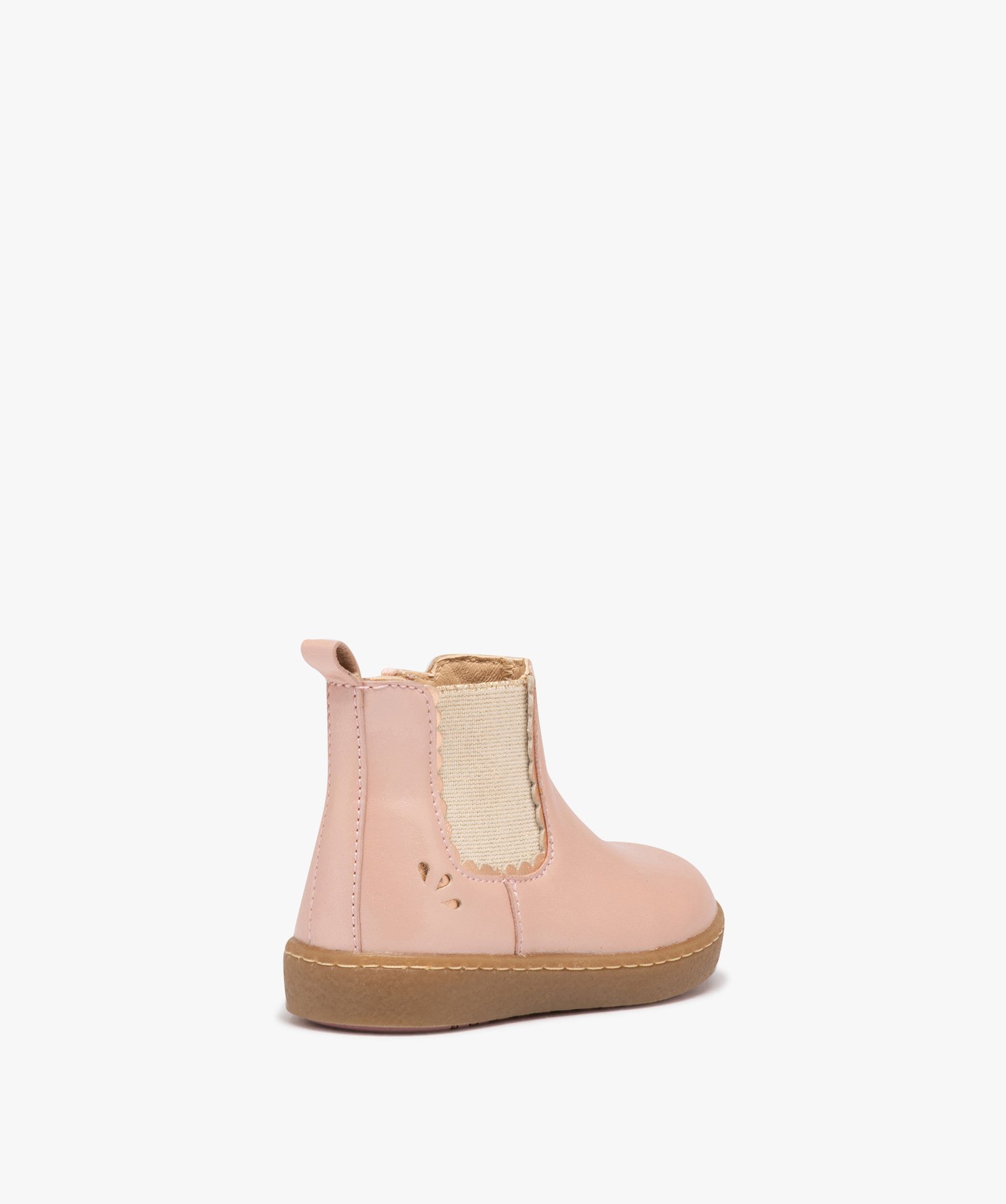 Boots fille en cuir uni style Chelsea - NA! rose | GEMO