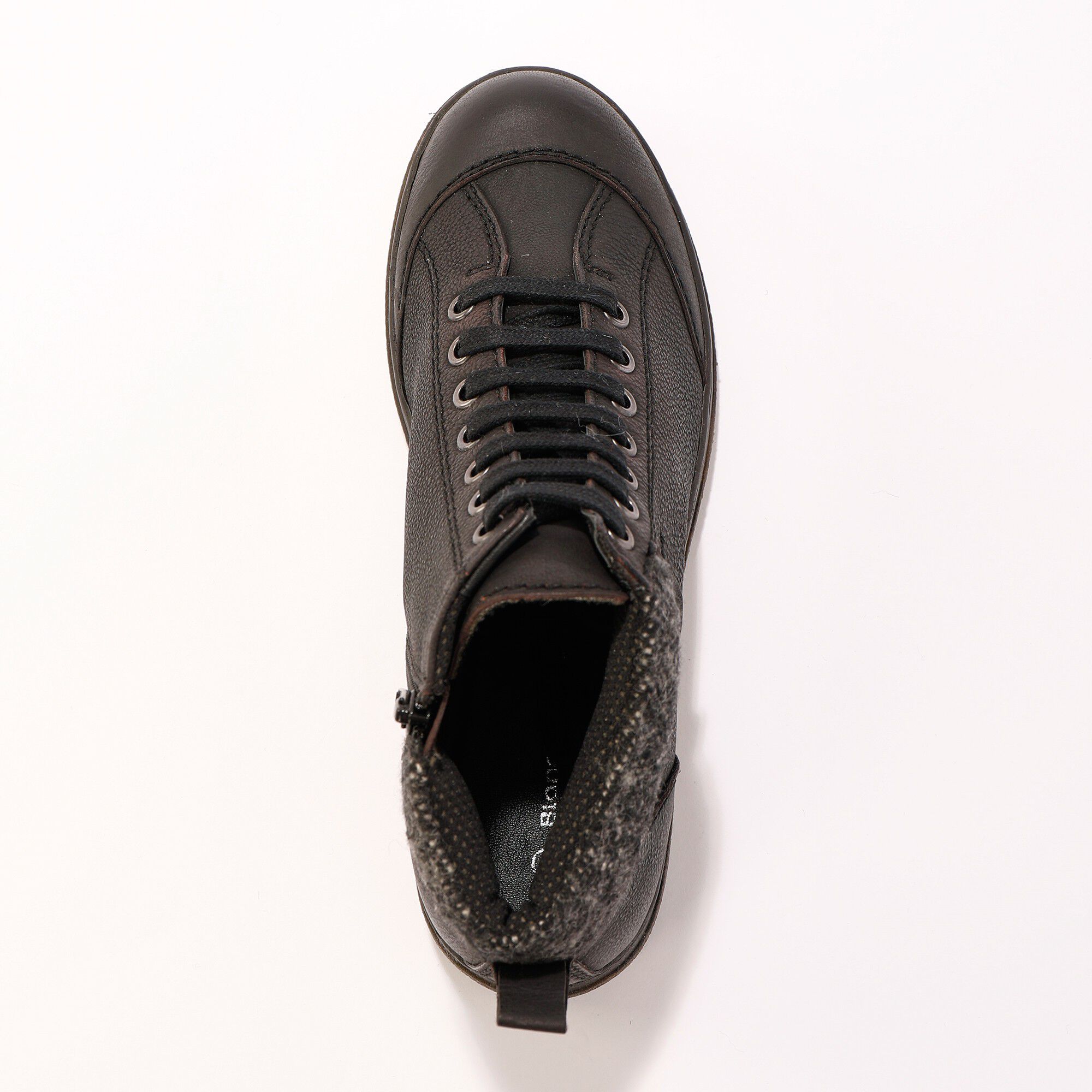 Boots détente lacées et zippées en cuir