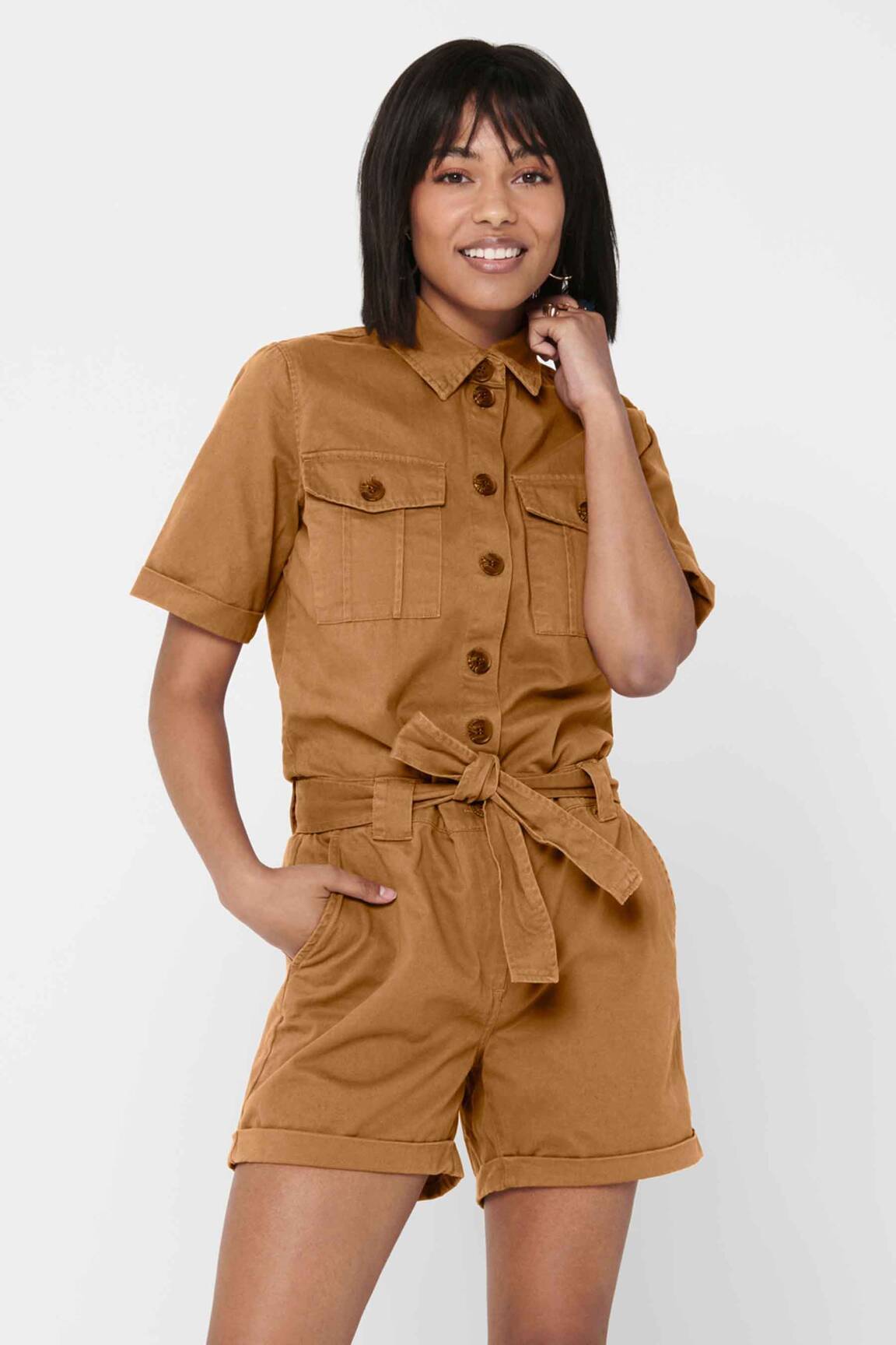 Jacqueline De Yong Combi Shorts Femme couleur marron